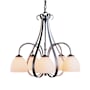 Hubbardton Forge Sweeping Taper 5 Light 24" Wide Chandelier Natural Iron / Opal