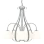 Hubbardton Forge Sweeping Taper 5 Light 24" Wide Chandelier Vintage Platinum / Opal