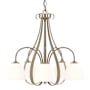 Hubbardton Forge Sweeping Taper 5 Light 24" Wide Chandelier Soft Gold / Opal