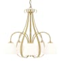 Hubbardton Forge Sweeping Taper 5 Light 24" Wide Chandelier Modern Brass