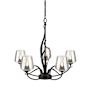 Hubbardton Forge Flora 5 Light 27" Wide Taper Candle Chandelier with Customizable Glass Shade Black / Clear