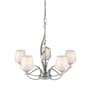 Hubbardton Forge Flora 5 Light 27" Wide Taper Candle Chandelier with Customizable Glass Shade Vintage Platinum / Opal