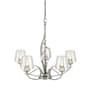 Hubbardton Forge Flora 5 Light 27" Wide Taper Candle Chandelier with Customizable Glass Shade Sterling / Clear