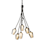 Hubbardton Forge Flora 6 Light 24" Wide Chandelier Dark Smoke / Seedy