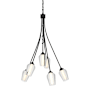Hubbardton Forge Flora 6 Light 24" Wide Chandelier Black / Seedy