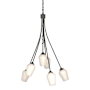 Hubbardton Forge Flora 6 Light 24" Wide Chandelier Natural Iron / Opal