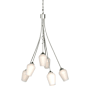 Hubbardton Forge Flora 6 Light 24" Wide Chandelier Sterling / White
