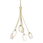 Hubbardton Forge Flora 6 Light 24" Wide Chandelier Modern Brass / White