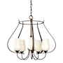 Hubbardton Forge Flora 5 Light 23" Wide Chandelier Bronze / Opal
