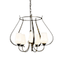 Hubbardton Forge Flora 5 Light 23" Wide Chandelier Dark Smoke / Opal
