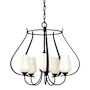 Hubbardton Forge Flora 5 Light 23" Wide Chandelier Black / Opal