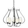 Hubbardton Forge Flora 5 Light 23" Wide Chandelier Black / Seedy