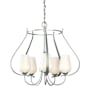 Hubbardton Forge Flora 5 Light 23" Wide Chandelier Vintage Platinum / Opal