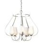 Hubbardton Forge Flora 5 Light 23" Wide Chandelier Sterling / White
