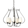Hubbardton Forge Flora 5 Light 23" Wide Chandelier Oil Rubbed Bronze / White