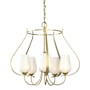 Hubbardton Forge Flora 5 Light 23" Wide Chandelier Modern Brass / White