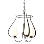 Hubbardton Forge Flora 3 Light 20" Wide Chandelier Dark Smoke / Opal