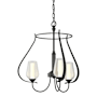 Hubbardton Forge Flora 3 Light 20" Wide Chandelier Black / Seedy