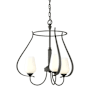 Hubbardton Forge Flora 3 Light 20" Wide Chandelier Natural Iron / Opal