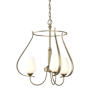 Hubbardton Forge Flora 3 Light 20" Wide Chandelier Soft Gold / Opal