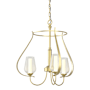 Hubbardton Forge Flora 3 Light 20" Wide Chandelier Modern Brass