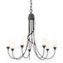 Hubbardton Forge Flora 7 Light 25" Wide Chandelier Dark Smoke / Opal