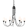 Hubbardton Forge Flora 7 Light 25" Wide Chandelier Black / Opal