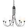 Hubbardton Forge Flora 7 Light 25" Wide Chandelier Natural Iron / Opal