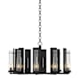 Hubbardton Forge New Town 10 Light 30" Wide Chandelier Black / Seedy