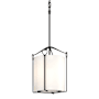 Hubbardton Forge Bow 10" Wide Mini Pendant Black / Opal