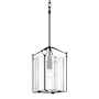 Hubbardton Forge Bow 10" Wide Mini Pendant Black / Clear