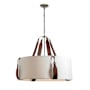 Hubbardton Forge Saratoga 4 Light 32" Wide Pendant Polished Nickel / White / Brown