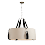 Hubbardton Forge Saratoga 4 Light 32" Wide Pendant Polished Nickel / Beige / Dark Brown