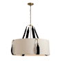 Hubbardton Forge Saratoga 4 Light 32" Wide Pendant Antique Brass / Beige / Dark Brown