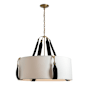 Hubbardton Forge Saratoga 4 Light 32" Wide Pendant Antique Brass / White / Dark Brown