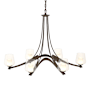 Hubbardton Forge Ribbon 6 Light 39" Wide Chandelier Bronze / Clear