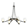 Hubbardton Forge Ribbon 6 Light 39" Wide Chandelier Dark Smoke / Clear