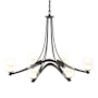 Hubbardton Forge Ribbon 6 Light 39" Wide Chandelier Black / Clear
