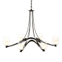 Hubbardton Forge Ribbon 6 Light 39" Wide Chandelier Natural Iron / Clear