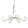 Hubbardton Forge Ribbon 6 Light 39" Wide Chandelier Vintage Platinum / Clear