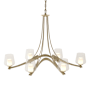 Hubbardton Forge Ribbon 6 Light 39" Wide Chandelier Soft Gold / Clear