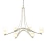 Hubbardton Forge Ribbon 6 Light 39" Wide Chandelier Sterling