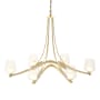 Hubbardton Forge Ribbon 6 Light 39" Wide Chandelier Modern Brass