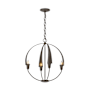 Hubbardton Forge Cirque 4 Light 19" Wide Taper Candle Style Chandelier Bronze