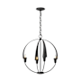 Hubbardton Forge Cirque 4 Light 19" Wide Taper Candle Style Chandelier Black