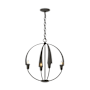 Hubbardton Forge Cirque 4 Light 19" Wide Taper Candle Style Chandelier Natural Iron