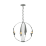Hubbardton Forge Cirque 4 Light 19" Wide Taper Candle Style Chandelier Vintage Platinum