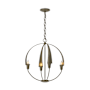 Hubbardton Forge Cirque 4 Light 19" Wide Taper Candle Style Chandelier Soft Gold