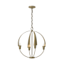Hubbardton Forge Cirque 4 Light 19" Wide Taper Candle Style Chandelier Modern Brass