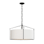 Hubbardton Forge Bow 4 Light 24" Wide Pendant Black / Natural Anna